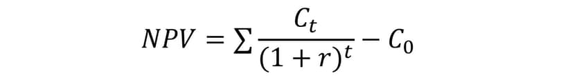 NPV calculation formula