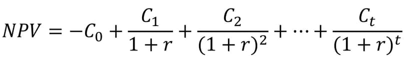NPV calculation formula