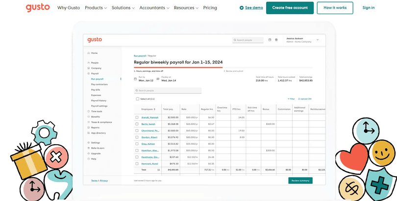 Gusto Payroll service