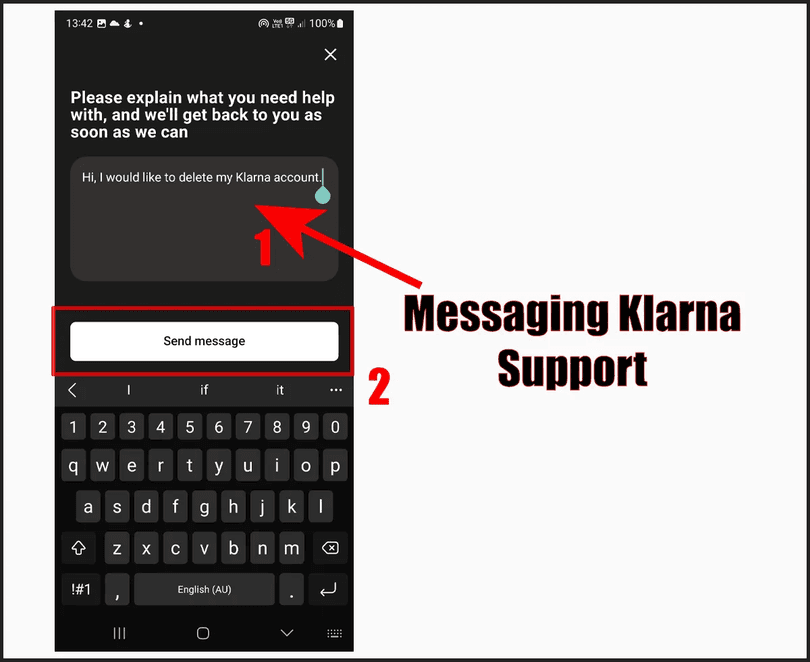 Click the “Send Message” button
