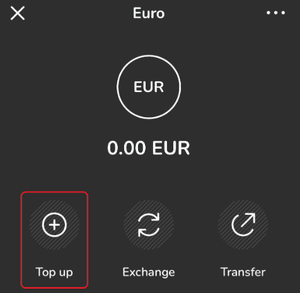 Натиснути Top up (тобто «Поповнити»)