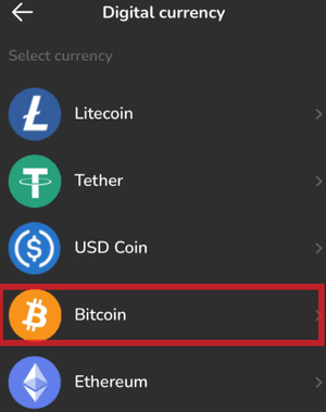 Обрати Digital Currency та bitcoin